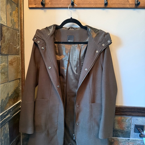 Reitmans Olive Green Hooded Trench Coat - Picture 3 of 4